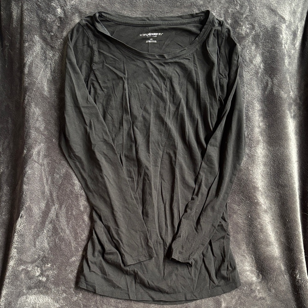 Liz Lange Black Long Sleeve Maternity Top